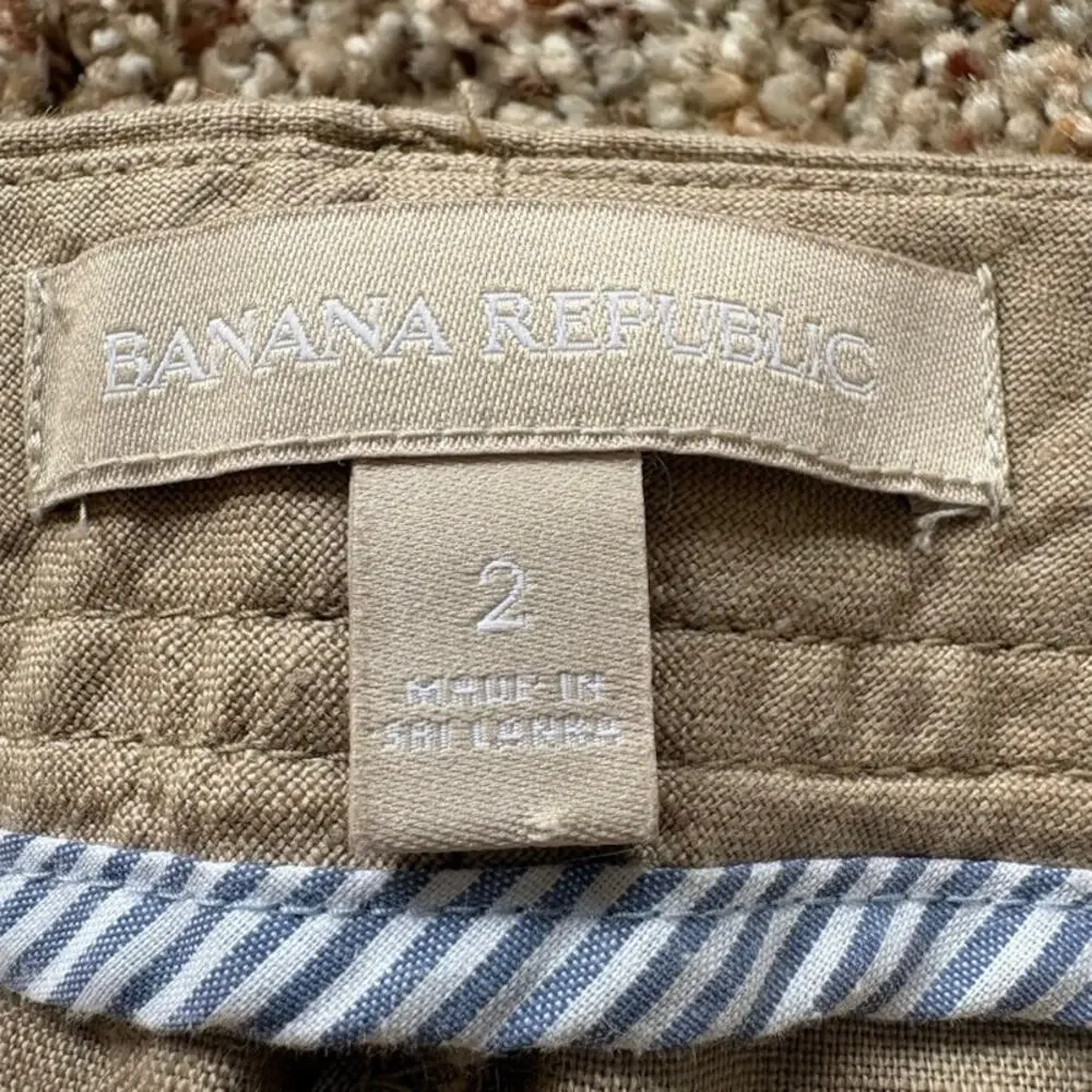 Banana Republic Linen Wide Leg Pants 2 Lt Beige Coastal Grandmother Minimalist